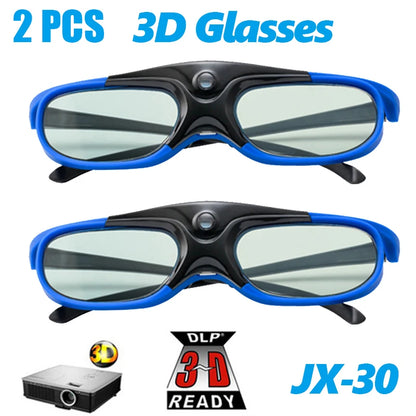 2PCS Active Shutter 3D Glasses for BenQ, Acer, Optoma, and XGIMI Projectors - 96-144HZ Immersive Experience
