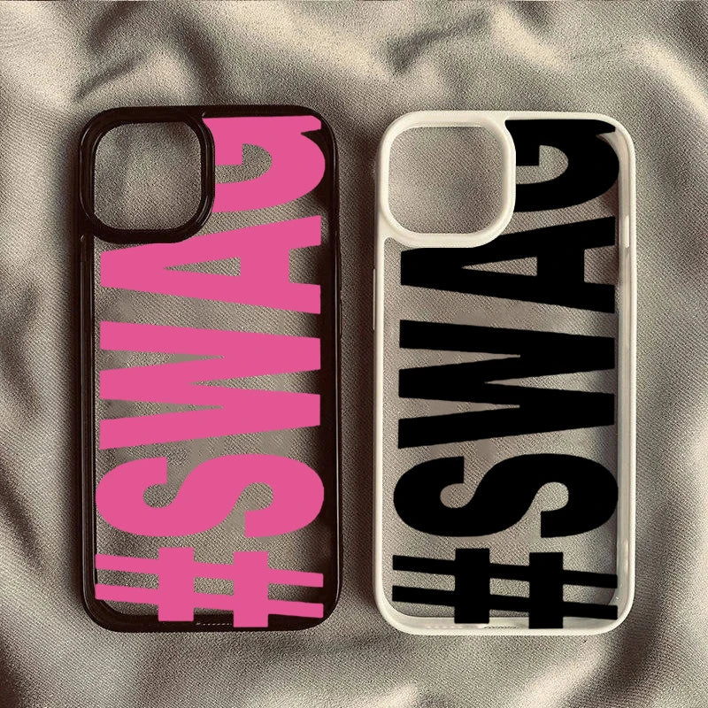 SWAG Bold Letter Shockproof Phone Case for iPhone 11 12 13 14 15 16 Pro Max, SE 2022, X XR XS Max, 7 8 Plus