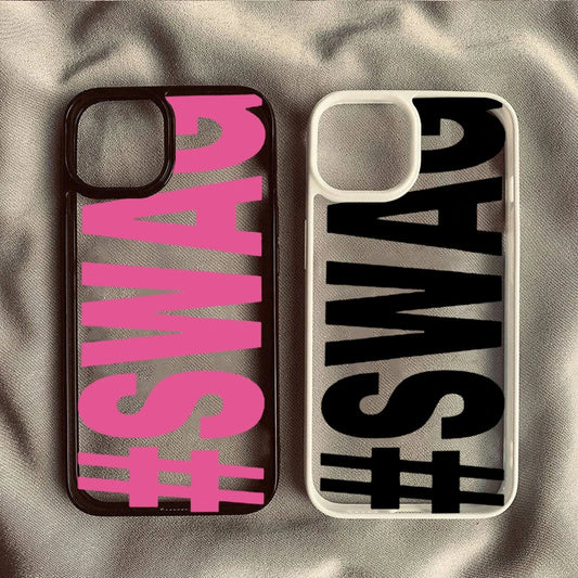 SWAG Bold Letter Shockproof Phone Case for iPhone 11 12 13 14 15 16 Pro Max, SE 2022, X XR XS Max, 7 8 Plus