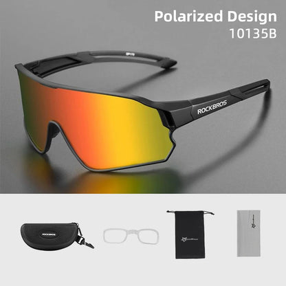 ROCKBROS UV400 Polarized Sports Sunglasses for Cycling, Hiking, Golf & Outdoor Activities