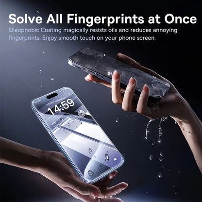 Baseus Tempered Glass Screen Protector for iPhone 17, 16 Pro Max, 15, 14, 13, 12, 11 - Clear Anti-Peeping Edge Film