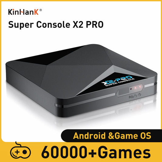 KINHANK Super Console X2 Pro Retro Game Box for Kids - 60000 Games for ARCADE/MAME/DC/SS with Gamepad Gift