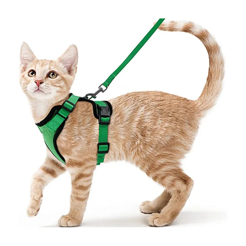 Cat Harness and Leash Set - Adjustable Escape-Proof Vest for Safe Walking with Your Cat