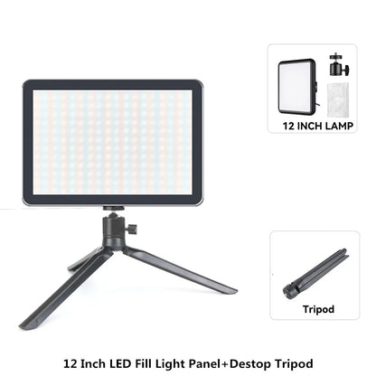 8/12 Inch LED Video Light Kit for YouTube Live Streaming and Photography with Tripod Stand