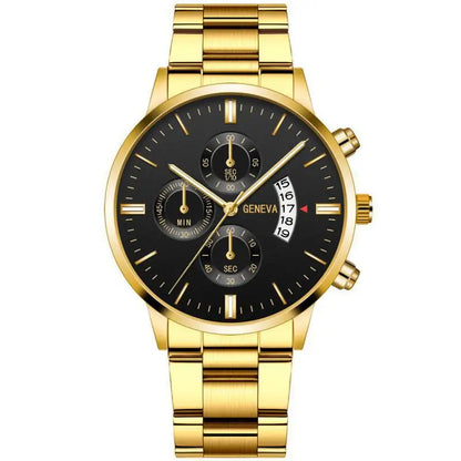 Luxury Men's Calendar Quartz Watch - Stylish Stainless Steel Business Timepiece for Confident Men