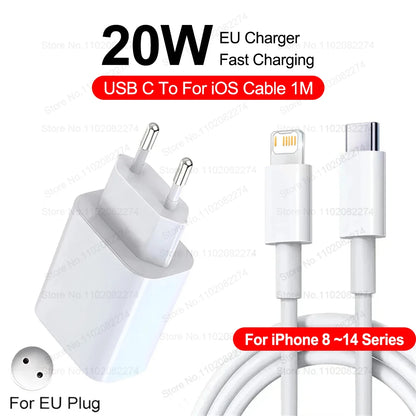 PD 40W Fast Charger for iPhone 14-16 Pro Max & Plus - USB-C Fast Charging Cable