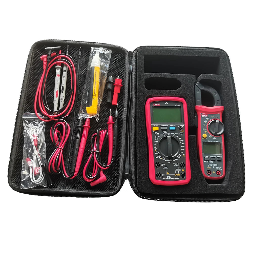 UNI-T Professional Clamp Meter Multimeter Kit for Electricians – UT210E, UT204+, UT202A+, UT107+, UT890C, UT61E+ Tools
