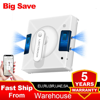 Robot Window Cleaner for Home - Liectroux YW509, Smart Vacuum with 4-Way Water Spray & Memory Function
