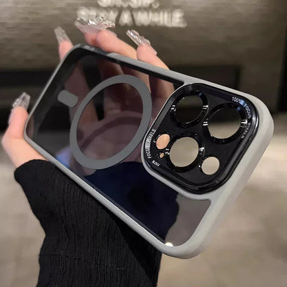 Luxury Magnetic Metal Bumper Case for iPhone 11-17 Pro Max Plus | Wireless Charging Compatible, Hard Protection Cover