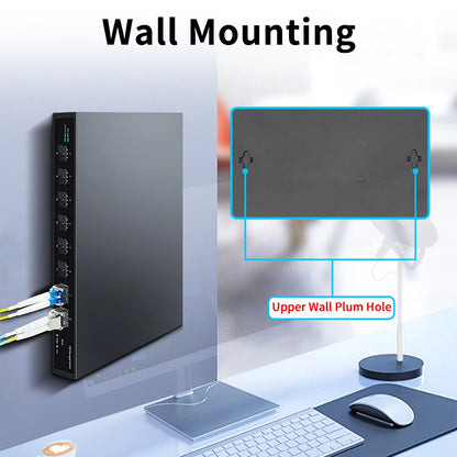 HORACO 10Gb SFP+ Ethernet Switch for Home Labs - 8 Port, 10000Mbps, Web Managed, LACP, DHCP, VLAN