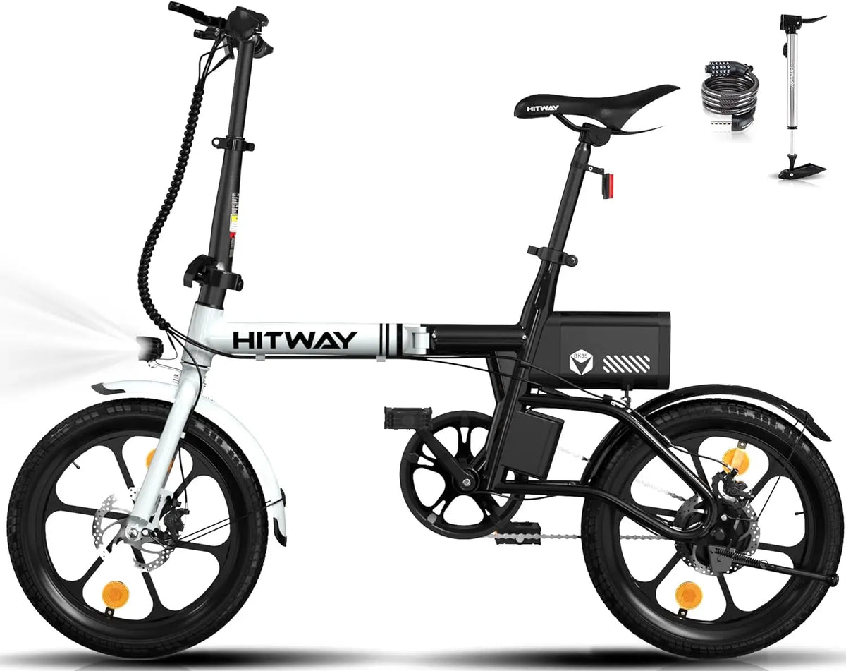 HITWAY BK 35S Electric Bike for Adults - 250W City E-Bike, 16" Wheels, 25-60KM Range for Urban Commuting