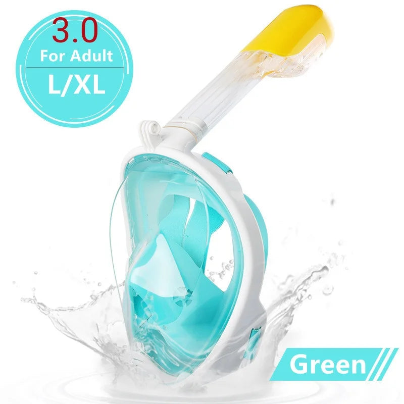 Full Face Anti-Fog Scuba Diving Mask for Adults & Kids - Safe, Waterproof Snorkeling Equipment