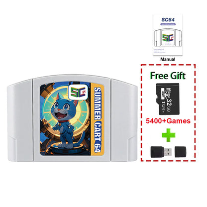 5400-in-1 N64 Game Cartridge with 32GB TF Card - No Region Restrictions for Nintendo 64 Retro Gaming