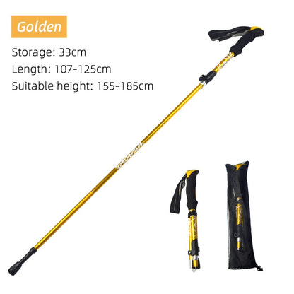 Outdoor Foldable Trekking Pole for Seniors - Portable Hiking Stick, Telescopic Design, Easy to Pack for Camping Adventures
