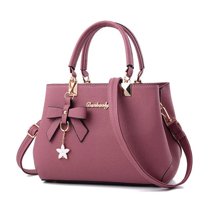 Yogodlns Elegant Messenger Bag for Women - Floral Pendant Office Tote & Crossbody Shoulder Handbag