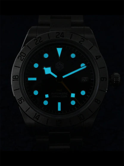San Martin 39mm NH34 BB GMT Automatic Sport Watch for Men - Sapphire, Luminous, 100m Waterproof Relogio SN0054