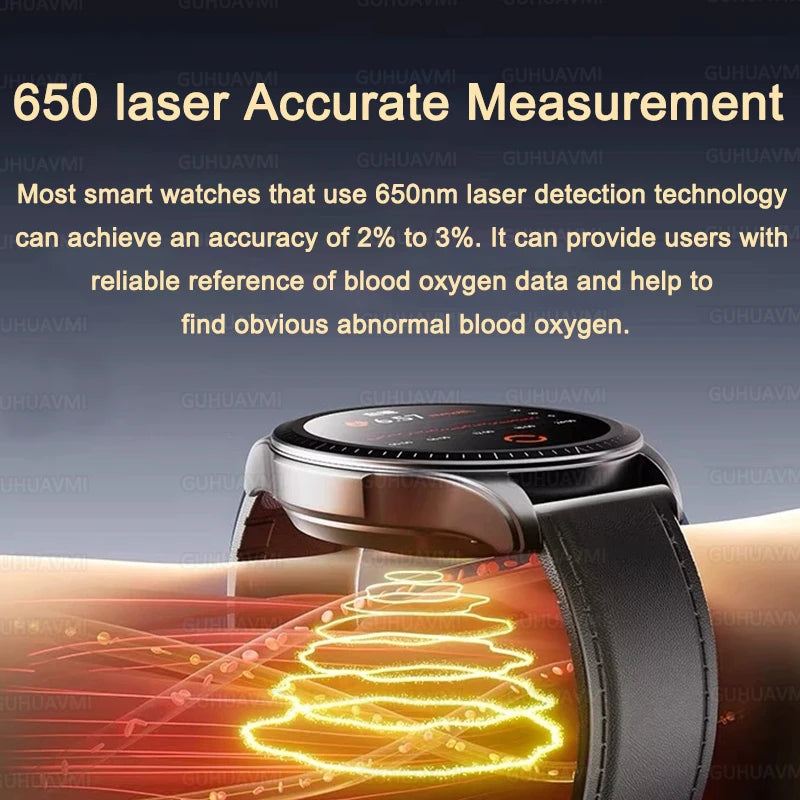 2025 Smartwatch for Men - ECG, PPG, Blood Pressure, Uric Acid & Lipid Monitoring with Bluetooth Call Function