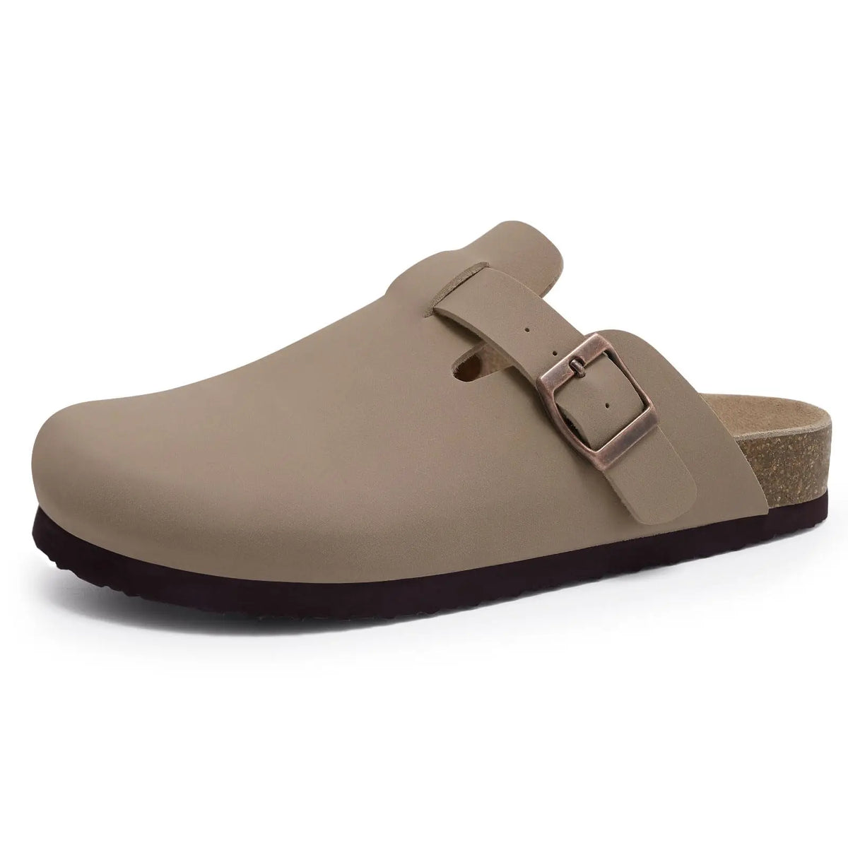 Comwarm Women's Suede Mules Slippers - Arch Support Clogs with Cork Insole for Beach, Outdoor, & Home Use