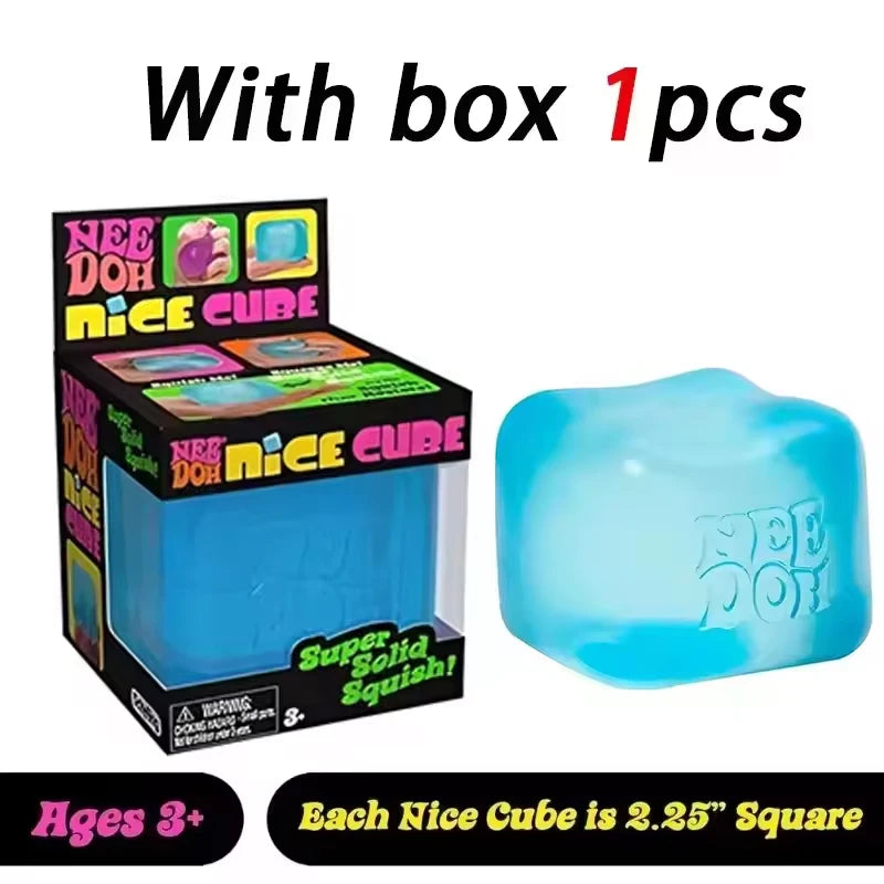 Needoh Nice Cube - Sensory Stress Reliever Fidget Tool for Adults & Kids - Anxiety & Focus Aid for Desk Use