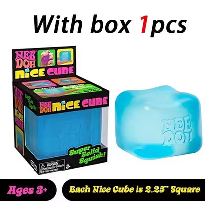 Needoh Nice Cube - Sensory Stress Reliever Fidget Tool for Adults & Kids - Anxiety & Focus Aid for Desk Use