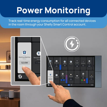 Shelly XL Smart Home Control Panel with 10.1" Touch Display & 4 Button Relay Switching for Home Automation Enthusiasts