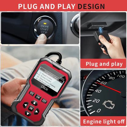 OBD2 Car Diagnostic Scanner for All OBD II Vehicles Since 1996 - Engine Fault Code Reader & Code Diagnosis Tool