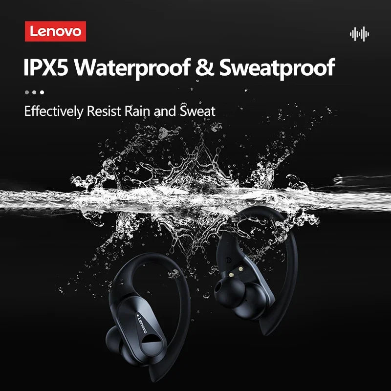 Lenovo LP75 TWS Bluetooth Headphones for Active Lifestyle - Wireless, Noise-Canceling, Waterproof with LED Display