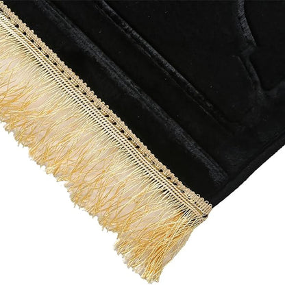 Thickened Flannel Prayer Mat for Comfort & Style - Irregular Plush Design with Tassels for Spiritual Practice