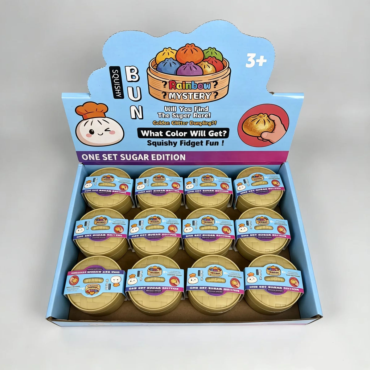 Colorful Simulated Steamed Bun Squeeze Toy - 1-6pcs Blind Box for Stress Relief & Sensory Play