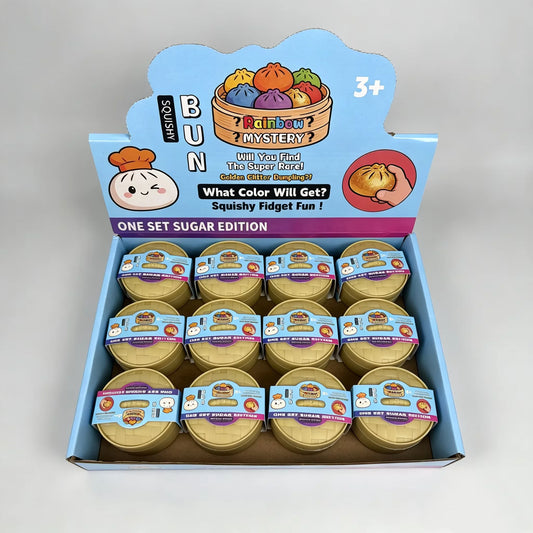 Colorful Simulated Steamed Bun Squeeze Toy - 1-6pcs Blind Box for Stress Relief & Sensory Play