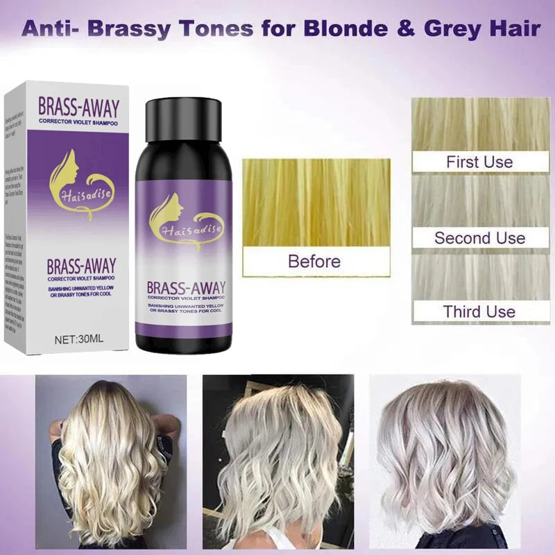 Color-Correcting Purple Shampoo for Blonde Hair - Non-Irritating Formula to Fix Yellow Tones and Cover Gray Hair