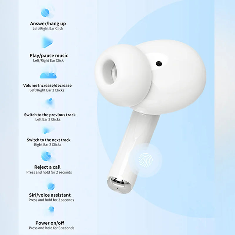 2025 Air Pro Wireless Bluetooth Earbuds for iPhone & Android - HiFi TWS Noise-Cancelling Waterproof Headphones