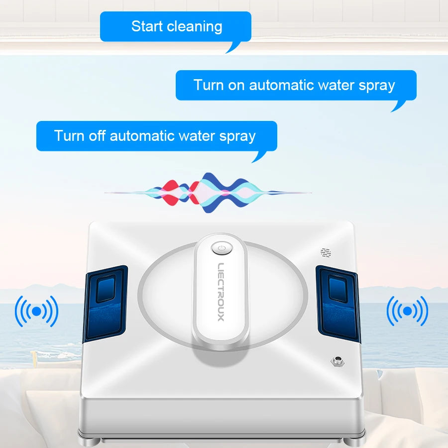 Robot Window Cleaner for Home - Liectroux YW509, Smart Vacuum with 4-Way Water Spray & Memory Function