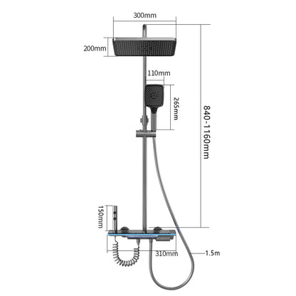 Luxury Digital Shower System with LED Lights & Tempered Glass - Smart Thermostat Mixer Faucet for Modern Bathrooms