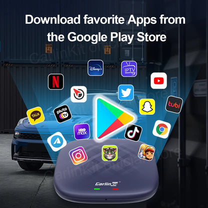 Android 13 CarlinKit AI TV Box for Wireless CarPlay & Android Auto - 8-Core, Split Screen, 64G/128G for Netflix & YouTube