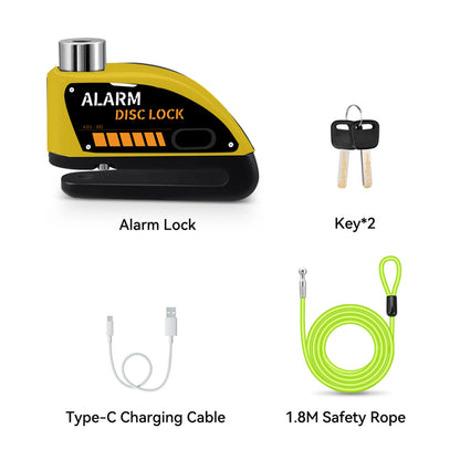 Extractme Motorcycle Alarm Disc Brake Lock - 120dB Anti-Theft Security for Bikes, Scooters & Motorcycles