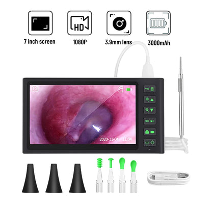 Digital Otoscope by [Brand Name]: 1080P HD Ear Scope with 3.9mm Camera & Rechargeable 2500mAh Battery for Clear Ear Cleaning