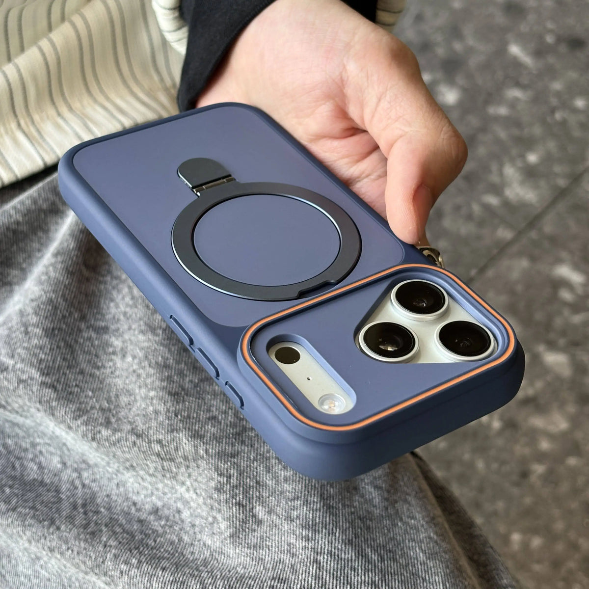 iPhone 17 16 15 14 13 12 11 Pro Max Shockproof Bumper Case with Matte Finish & Kickstand - MagSafe Compatible Armor Cover