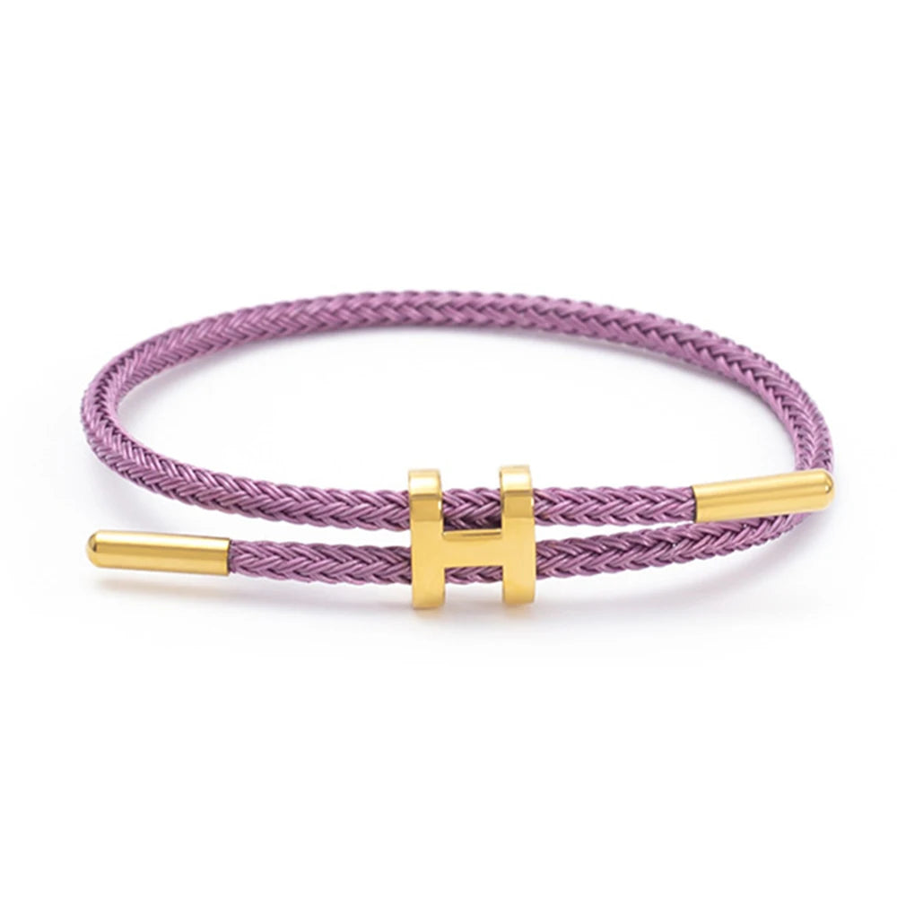 Luxury Waterproof Adjustable Wire Rope Bracelet for Couples - Stainless Steel Bangle Jewelry for Men & Women