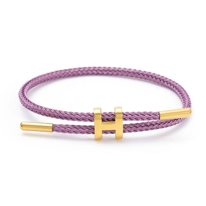Luxury Waterproof Adjustable Wire Rope Bracelet for Couples - Stainless Steel Bangle Jewelry for Men & Women