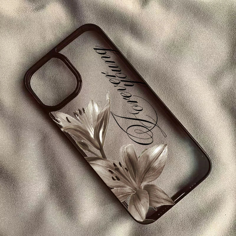 BrandName Shockproof iPhone Case - Vintage Floral Design for iPhone 16/17 Pro Max, 15, 14, 13, 12, 11, SE, 7, 8 Plus