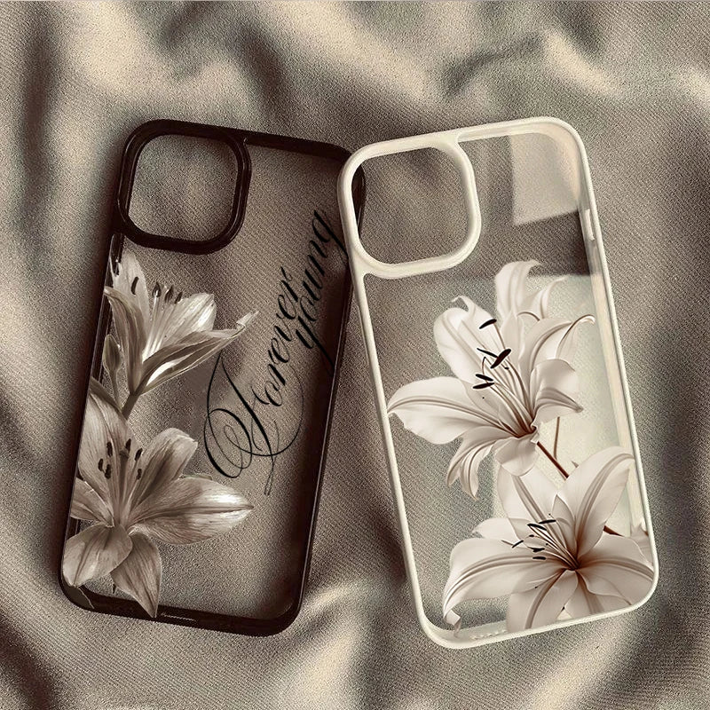 BrandName Shockproof iPhone Case - Vintage Floral Design for iPhone 16/17 Pro Max, 15, 14, 13, 12, 11, SE, 7, 8 Plus