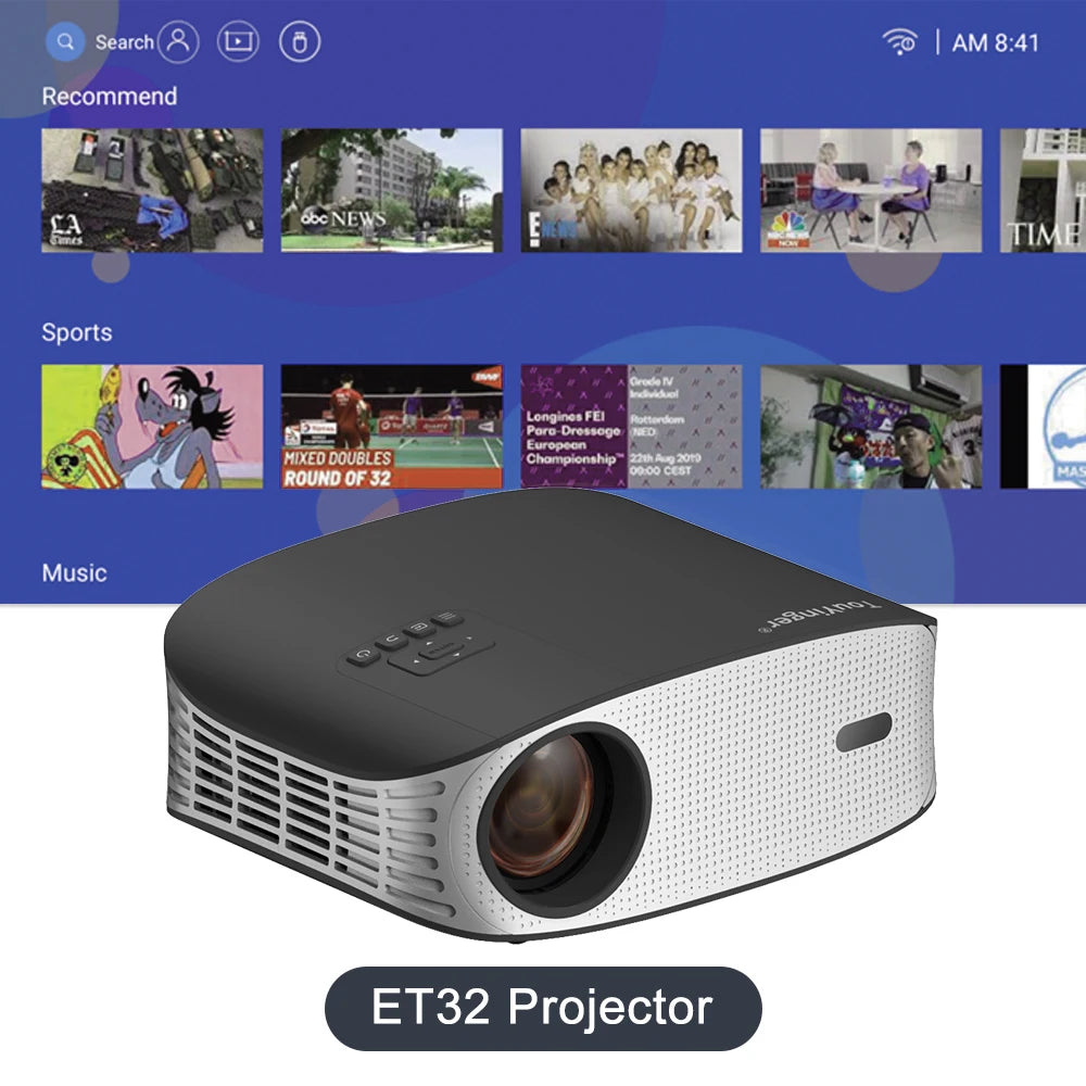 Touyinger ET32 Full HD 4K Projector - 1500 ANSI Brightness, 5G WiFi Smart Home Theater Video Player