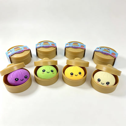 Colorful Simulated Steamed Bun Squeeze Toy - 1-6pcs Blind Box for Stress Relief & Sensory Play
