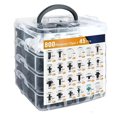 Car Fastener Clip Kit - 800pcs Auto Body Rivets for Fender, Bumper, Door Trim Panel Repair