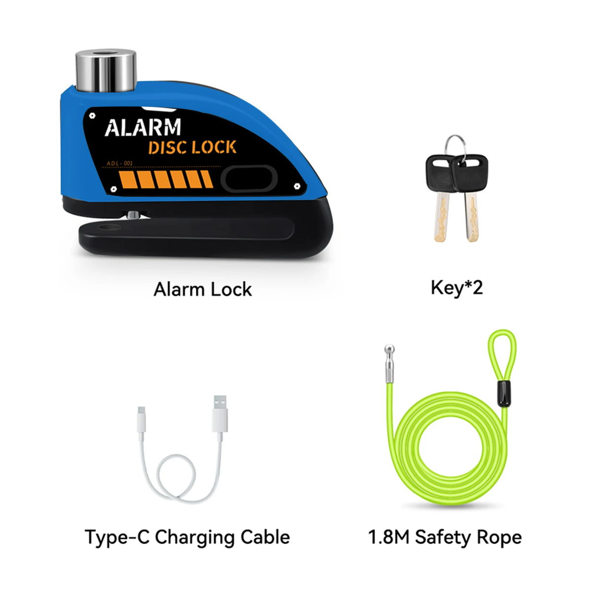 Extractme Motorcycle Alarm Disc Brake Lock - 120dB Anti-Theft Security for Bikes, Scooters & Motorcycles