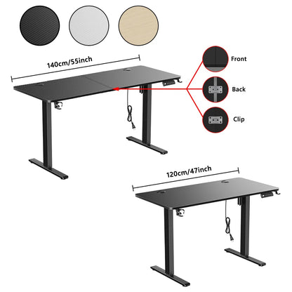 Height Adjustable Electric Sit-Stand Desk - Modern Motorized Gaming & Home Office Table for Ultimate Comfort