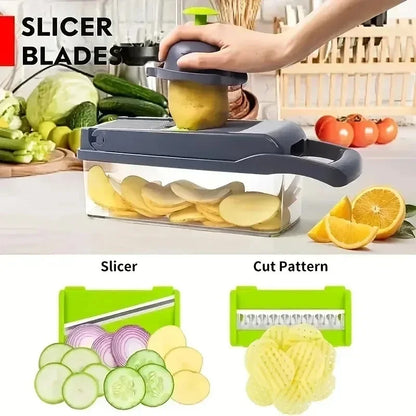 14-in-1 Multifunctional Vegetable Chopper & Slicer for Effortless Food Preparation in the Kitchen