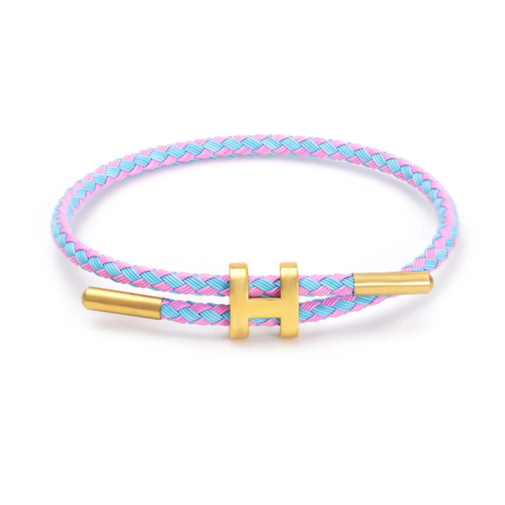 Luxury Waterproof Adjustable Wire Rope Bracelet for Couples - Stainless Steel Bangle Jewelry for Men & Women