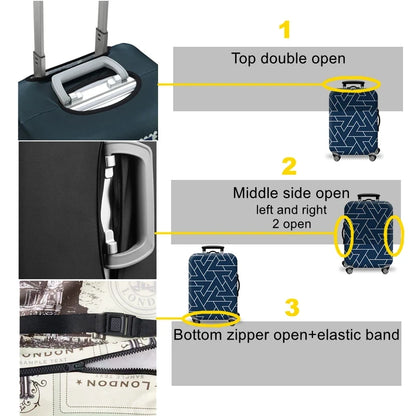 Luggage Cover for 18-32 Inch Suitcases - Stretch Fabric Baggage Protector & Dust Case Travel Organizer